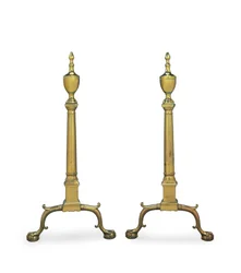 Ett par Chippendale andirons, Philadelphia eller New York, 1780-1800