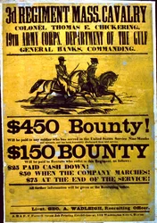 En rekryteringsaffisch för 3:e regementet, Massachusetts Cavalry, 1863-65