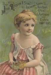 Annons för John Reardon & Sons Leading Soaps: Anchor, Oval, Antique and Extra Family Soaps, c.1887