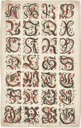 Alfabetet, Frakturmålning, c.1825-50
