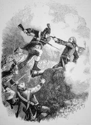 Den amerikanske generalen Anthony Wayne intog det brittiska fästet vid Stony Point med ett vågat bajonettfall i juli 1779 (litho)