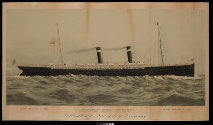 American Line St Louis och St Paul Red Star Line International Navigation Company (kromolitografi)