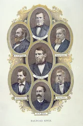 American Railroad Kings (färg litho)