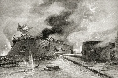 Battle between the Monitor and Merrimac 1862, från 
