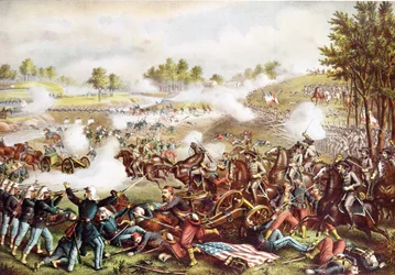 Battle of Bull Run, 21 juli 1861, publicerad 1889