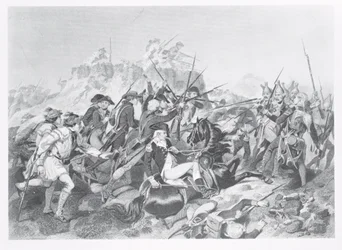 Slaget vid Saratoga - General Arnold sårad i attacken mot Hessian Redoubt, 17 oktober 1777