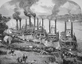 Slaget vid Shiloh även känt som Pittsburg Landing, april 1862 (litho)
