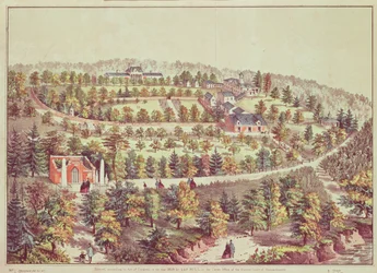 Fågelperspektiv över Mount Vernon, 1859