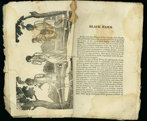 Black Hawk, ur Berättelse om fru Jane Lewis fångenskap och försynsmässiga flykt, 1834