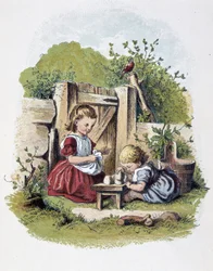 Caillou-spel i "" Schnik, schnak, småsaker för de minsta"", barnspel. ed. London- Georges Ronthedge och söner. New York, Den breda vägen Ludgate n.d. c. 1890.