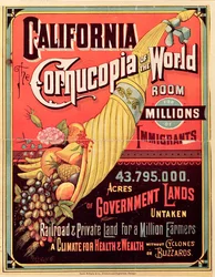 California, Cornucopia of the World, publicerad av Rand McNally & Co., c.1870
