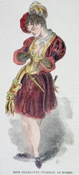 Charlotte Cushman (1816-76) i kostym som Romeo, 1851