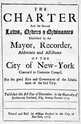 Stadsstadgan i New York, 1719 (tryck)