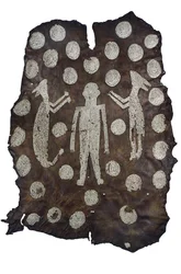 Chief Powhatans Mantle, nordamerikansk indian, från Virginia, sent 1500-tidigt 1600-tal (hjortskinn med skalmönster)