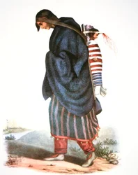 Chippewa Mother and Baby, c.1821 (färg litho)