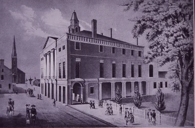 Stadshuset, Wall Street, New York City 1790 (gravyr)
