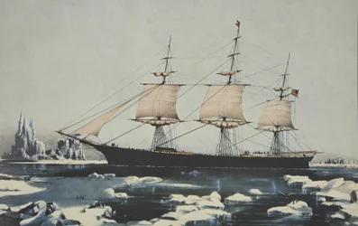 Clipper Ship, Red Jacket - In the Ice utanför Kap Horn, på sin passage från Australien, till Liverpool, augusti 1854, pub. 1855, Currier & Ives