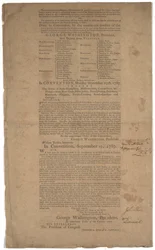 Konstitution, första tryckning, tryckt av Dunlap & Claypoole, 17-19 september 1787 (se även GLC 695933, GLC 695934 & GLC 695935)