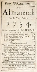 Omslag till Poor Richard, an Almanack, 1734 (tryck)