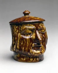 Täckt burk, ca. 1850 (lergods)