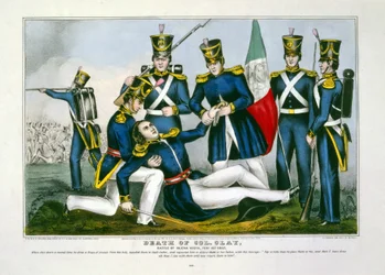 Överste Clays död, slaget vid Buena Vista, Feby. 23d, 1847, pub. 1847.