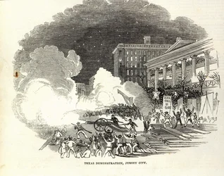 Demonstration i Jersey City till förmån för annekteringen av USA:s Texas, illustration från 