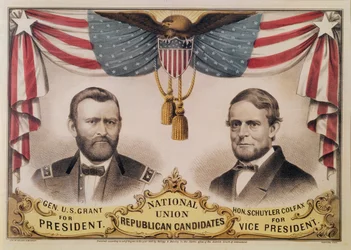 Valaffisch för USA:s presidentval 1868 föreställande Ulysses S. Grant och Schuyler Colfax, 1868