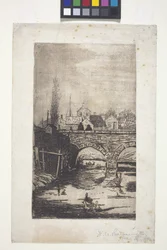 Figurer på bron (bläck)
