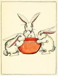 Flopsy, Mopsy och Cotton-Tail hade bröd och mjölk och björnbär till middag