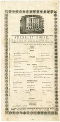 Franklin House Menu för 23 maj 1844, 1844 (graverad meny)