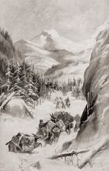 Fremont i Klippiga bergen, Nordamerika under sin fjärde expedition 1848, från 