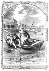 Frontispice till The Mystery of Marie Roget av Edgar Allen Poe (1809-49) 1852