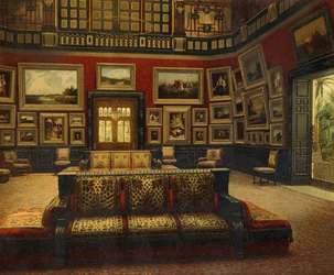 Great Hall, Van der Bilt Hotel i New York, Ca 1840, Färggravyr