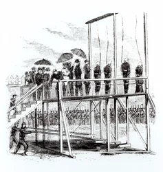 Hängningen av de sammansvurna bakom mordet på Lincoln, 7 juli 1865