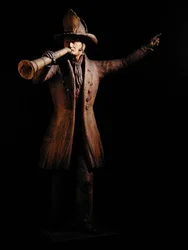 Harry Howard, chefsingenjör för New York Volunteer Fire Department, ca 1857 (polykrommålat och snidat trä)