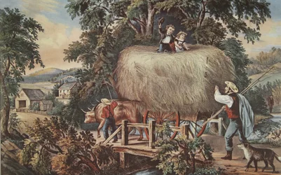Haying-time-The Last Load, pub. 1868, Currier & Ives
