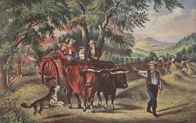 Haying-time, The First Load, pub. 1868, Currier & Ives