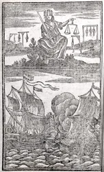 Historia och liv för alla de mest beryktade piraterna och deras besättningar, frontispice, London, 1725
