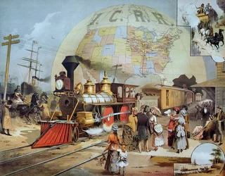 Illinois Central Railroad, ca 1886 (färg litho)