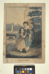 Julia And Mary (handfärgad litografi)