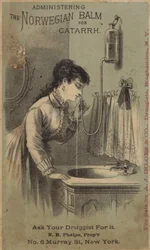 Lady som behandlar katarr