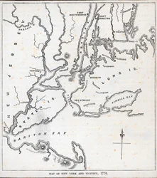 Karta över New York and the Vicinity (litho)