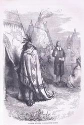 Mayhew and the Naragansett 1674, illustration från Cassell