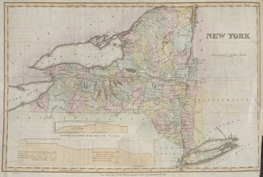 New York, gjort av staten New York för att åtfölja memoarerna av Cadwallader Colden