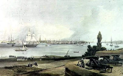 New York från den nordvästra vinkeln av Fort Columbus