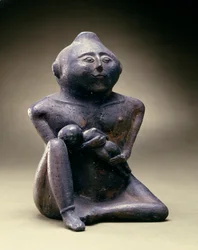 Flaska för ammande-mamma, Cahokia-kultur, Mississippian-perioden, 1200-1400 (keramik)