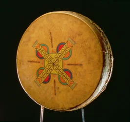 Osage trumma, från Oklahoma (buffelskinn)