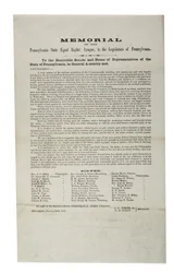 Pennsylvania State Equal Rights League, Memorial of Pennsylvania State Equal Rights League, till Pennsylvanias lagstiftande församling, 20 januari 1865