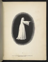 Tallrik 3. Ett spöke i vitt.  Spectropia; eller, överraskande spektrala illusioner som visar spöken överallt, och av vilken färg som helst, etc. ser. 1.  J H. Brun  1864