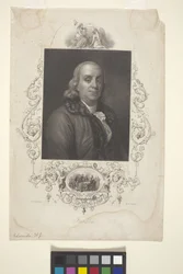 Porträtt av Benjamin Franklin (bläck)